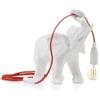 Evviva lampada con Elefante bianco poliresina h.26 cm cod. 5656