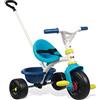 Smoby - Triciclo Be Fun Boy 7600740323, + 15 Mesi, con Asta di Spinta Removibile