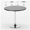 AHD AMAZING HOME DESIGN Tavolino bar rotondo quadrato nero bianco 70x70 Bistrot Colore Tavolo: Nero - Forma Tavolo: Rotondo