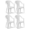 Ipae Progarden - set 4 sedie da giardino kora in polipropilene colore bianco 55 x 54 x 82 cm