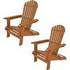 Casaria 2x Sedia Prendisole Adirondack Doppio Set Richiudibile Legno di Acacia Seduta Arrotondata Braccioli Ampi Sdraio Mare - Casaria