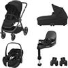 Maxi Cosi - Trio Oxford+ Navicella Oria + S.A. Pebble 360 Pro R129 + Adattatori + Base Auto Essential Black