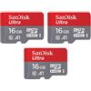 SanDsik SanDisk Ultra Scheda di Memoria MicroSDHC + App Memory Zone, con Prestazioni App A1 Fino a 98 MB/Sec, UHS-I, Classe 10, U1, Confezione da 3, Triple Pack, 16GB