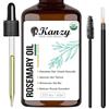 Kanzy Olio di Rosmarino per Capelli 60ml, Pure Organic Olio Rosmarino Capelli per Barba, Sopracciglia, Ciglia e Crescita Capelli come Trattamento Anticaduta per Donne/Uomini