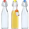 KADAX Bottiglia universale Kadax con tappo da stiro, bottiglia di stiratura densa, bottiglia di vetro vintage, bottiglia da bere, bottiglia di liquore, bottiglia di succo, (500 ml, 3 pezzi)