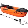 Outsunny Kayak Gonfiabile 1 Posto, Canoa con 1 Remo e Accessori, Arancione