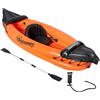 Outsunny Canoa Gonfiabile 1 Posto, Kayak con 1 Remo e Accessori, Arancione