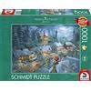 Schmidt Spiele 57529 Thomas Kinkade, Disney, Biancaneve e i sette nani, puzzle da 1000 pezzi, Multicolore