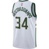 CANOTTA/JERSEY DA COLLEZIONE-BASKET NBA-MILWAUKEE BUCKS-ANTETOKOUNMPO-BIANCA