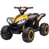 HOMCOM Quad per Bambini Elettrico 12V Ruote con Sospensioni 2 Velocità Giallo