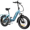 DYU FF500 Bicicletta elettrica pieghevole da 20 pollici con pneumatici grassi, motore da 500W, velocità massima di 32km/h