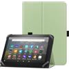 HoYiXi Custodia universale per 7-8 pollici tablet Fire HD 8 2020/2022 e Fire HD 8 Plus 2020/2022 con supporto e Cover protettiva per cinturino da polso per 7"-8" Samsung Lenovo Android tablet - verde