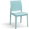 KONTE.DESIGN Set di 4 sedie HOBIE BEACH in polipropilene azzurro pastello, impilabili