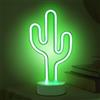 ALEENFOON LED Insegna con luce al neon Arredamento camera da letto Luci notturne Illuminazione interna Funziona a batteria e alimentato USB, per Festa di Natale Bar (Cactus Verde)