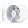 Hose Vary Ventilatore di scarico in linea con cavo di alimentazione UE per tubazioni, tubazioni, ventilazione domestica (100 mm 130 m³/h)