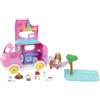 Mattel Barbie Camper, Chelsea 2-in-1 Playset with Small Doll, 2 Pets & 15 Accessories,