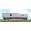ACME 40428 Carro intermodale Sgns Touax da 60 piedi con due bulk ''Paganella''