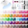 Vishine Kit Semipermanente Unghie Professionale Con Lampada Led 40W, 45 Colori Smalti Semipermanenti per Unghie Nail Art Con Top Base Coat & Matte Top Coat Tool Set di Adesivi per Manicure