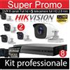 Hikvision KIT VIDEOSORVEGLIANZA HD FULL HD HIKVISION 5 TELECAMERE DVR 8 CANALI COMPLETO