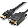 Kensington Cavo da DisplayPort 1.2 a VGA, Adattatore Unidirezionale Passivo M/M, DP++, Full HD, 1080 p per Monitor e Proiettori, 1,8 m, K33024WW