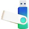 REWBOAT Chiavette USB 3.0 da 64 GB, colore verde, blu, sfumato, chiavetta USB, design girevole all'ingrosso, per l'archiviazione dei dati (verde blu)