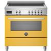 Ⓜ️🔵🔵🔵 BERTAZZONI PRO95I1EGIT - Piano cottura a induzione, 5 Zone, con 2 Zone flex, Serie Professional, Giallo, Forno elettrico, 90 cm