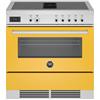 Ⓜ️🔵🔵🔵 BERTAZZONI PROCH94I1EGIT - Piano cottura a induzione, Cappa Integrata, Cucina Air-Tec, 4 Zone, Serie Professional, Giallo, Forno elettrico, 90 cm