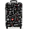 NoBoringSuitcases.com bagaglio a mano, trolley, valigia da 10 kg, rigida, leggera, valigie da viaggio per cabina, con 4 ruote girevoli, manico estensibile, robusto, 55x40x20 cm, Modello di viaggio
