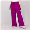 Nina Leonard Pantaloni a gamba ampia con elastico in vita in crêpe