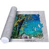 Queta Jigsaw Puzzle Roll Mat per Riporre Fino a 1500 Puzzle (Grigio)