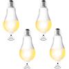 Leikurvo Confezione da 4 lampadine LED E27 con rilevatore di movimento LED con PIR 12W bianco caldo 3000K sensore di luce lampada a risparmio energetico E27 per corridoio, garage, scale, balcone