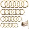 Xusxes 40 Pezzi Rotondi Con Moschettone a Scatto,O Anello Moschettone,Gancio Fibbia Portachiavi,Scatto Molla Rotonda Moschettoni Anelli,Per Borsetta Moschettone Tondo Per Portachiavi, Borsa (Golden)