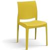 KONTE.DESIGN Set di 4 sedie HOBIE BEACH in polipropilene giallo mostarda, impilabili