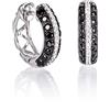 Namana Orecchini a Cerchio Donna in Argento 925 Con Zirconi Neri, Carini per Donne e Ragazze, Confezione Regalo Inclusa