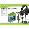TekOne - Cuffie stereo da gioco Gaming X10 per computer pc con microfono, Suono surround 3D, attacco usb, lunghezza cavo 2 m