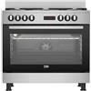 BEKO cucina GM15325DX con forno elettrico ventilato e piano cottura a gas Inox Classe A 90 cm
