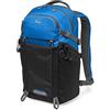 Lowepro LP37259-PWW Photo Active Zaino Outdoor con Divisori QuickShelf, Tablet 12"/iPad, Vano Idrataz. 2L, per Fotocamere Mirrorless, Sony, Canon, Nikon, Lenti, Gimbal, Droni, DJI, Osmo, Blu/Nero