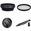 AFGRAPHIC Set di accessori per fotocamera Olympus M.Zuiko Digital 17 mm f/1.8 obiettivo con Panasonic GX1 GX7 GX8 GX9 GX85 GX850 compreso paraluce di ricambio LH-48B, filtro MC UV, copriobiettivo, penna di