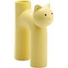 Yuaaoh Vaso per Fiori a Forma di Gatto in Ceramica - Carino, Minimalista, Boho per Decorazione Centrotavola Cucina Casa Soggiorno (Giallo)