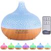 MUOIVG Diffusore di Oli Essenziali,550ml Diffusore di Aromi ,Umidificatore Ambiente Fino a 8 Ore di Lavoro,Diffusore Ambiente Luci Notturne 7 Colori, Senza BPA, per Yoga, Spa, Camera da Letto ect