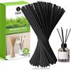 Qullmartle 100 Pezzi Bastoncini Legno per Diffusore, Naturale per Profumatori, Ricambio per Diffusore di Aromi, Fragranza per Stanza (Nero)