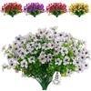 SOMYTING 8 pezzi Fiori Artificiali Finti Piante Artificiale Arbusti Resistenti ai Raggi UV Non Sbiadiscono Pianta Artificiale Verde per Veranda Finestra Ufficio Arbusti Decorare (Bianco)