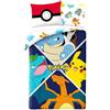 Halantex Pokemon Evolution, set da letto per bambini, copripiumino reversibile 140 x 200 cm + federa per cuscino, Pikachu, Tortank (Carapuce), Dracaufeu (Salameca) e Florizarre (Bulbizarre), POK611