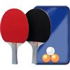 TMRBBesty Racchette Ping Pong Set Professionale,Ping Pong Set da Tavolo Portatile,Set di Racchette da Ping Pong,2 racchette da ping pong e 3 palline da ping pong,Per Formatori Adulti Bambini Indoor Outdoor