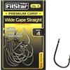 PRO FILSTAR Set di 10 Ami da Pesca Wide Gape Straight N4 - Set Pesca Carpa - Ami Carpfishing - Ganci alla Pesce - Kit Pesca Lago - Pesca Accessori - Method Feeder Fishing Hook - Articoli da Pesca