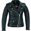 Texpeed Giacca da moto in pelle da donna perfect Marlon Brando - Giacca da moto Touring con protezione autentica Biker CE Armor (EN 1621-1) Nero - 4XL