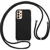 Vauki Cover per Cordino con Collana per Samsung Galaxy A33 5G 6.4, Custodia Silicone Morbido con Corda, Case Tracolla Antiurto con Necklace Regolabile per Samsung A33 5G, Nero