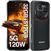 DOOGEE DK10 5G Rugged Smartphone (2024) 32GB+512GB /2TB, Dimensity 8020, 5150mAh 120W Rapida Ricarica, 6.67 AMOLED 120Hz, Telefono Indistruttibile, 50MP+64MP+16MP, IP68/69K/Dual SIM/NFC/OTG/GPS Nero