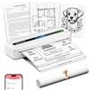 PokeLabel Stampante portatile senza fili per i viaggi, 304DPI 2600mA stampante senza inchiostro, stampante Bluetooth per Android iOS Smartphone Tablet Laptop US Letter/A4/4''/3''/2'' carta termica, bianco