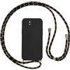 Vauki Cover per Xiaomi Redmi Note 10 4G/10S 4G con Cordino, Silicone Custodia con Laccio Collana Tracolla, Antiurto Ultra-Sottile Protettiva Cellulare Case per Redmi Note 10 4G, Nero